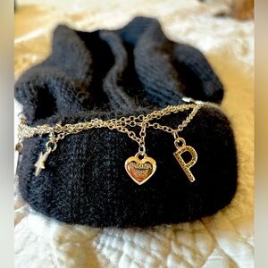 Patrizia Pepe luxury mohair hat with silver chains and charms